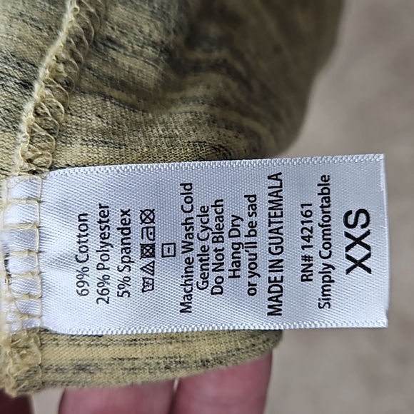 LulaRoe, Sz XXS Top, Blouse, Shirt, Yellow, Gray, Short Sleeve, Tee - Picture 7 of 7